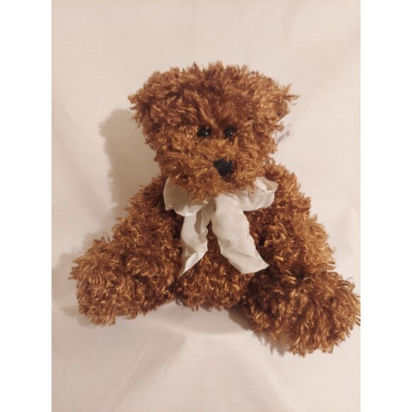Nicole Curly Light Brown Bear Stuffed Animal Plush 10 Inch Style # Nov 1014 - Picture 1 of 9